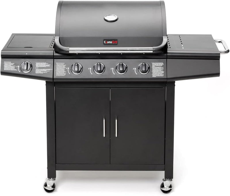 CosmoGrill Pro Deluxe 5-Burner Gas BBQ with Side Burner