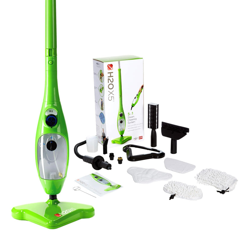 H2O X5 Steam Mop & Handheld Cleaner, Multifunctional System, Green