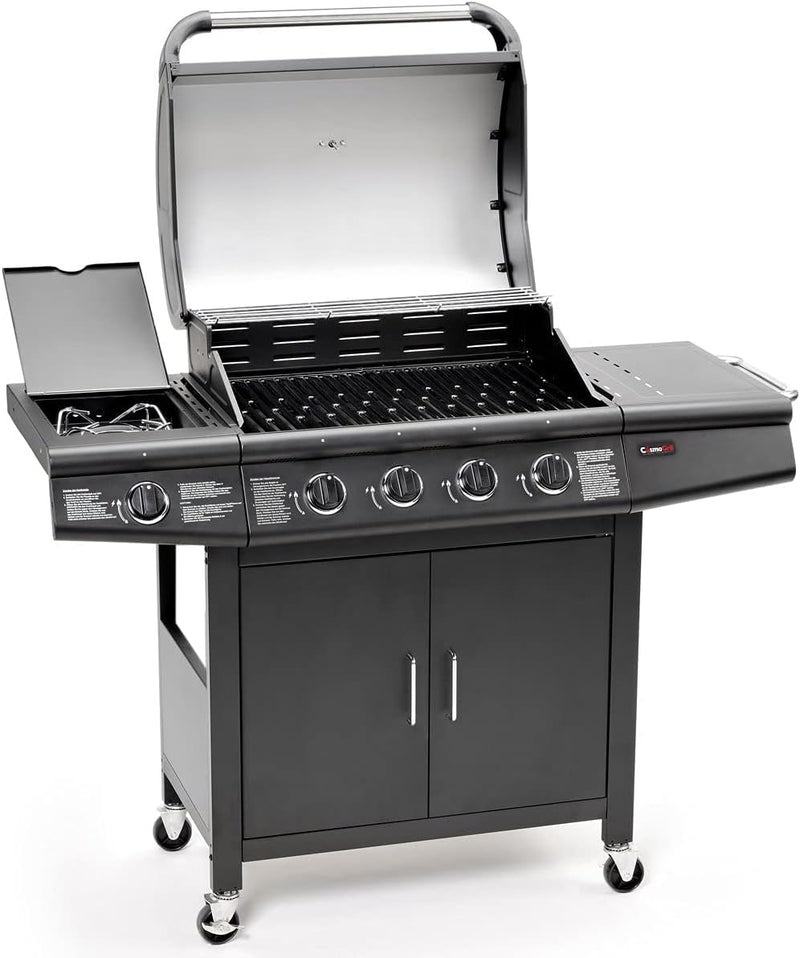 CosmoGrill Pro Deluxe 5-Burner Gas BBQ with Side Burner