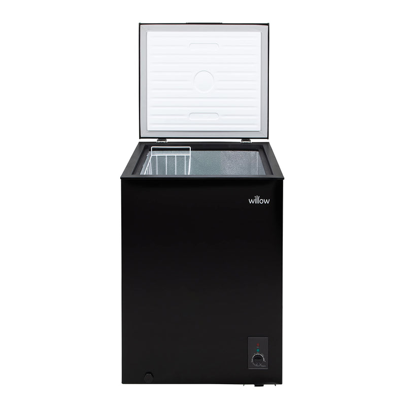 Willow W142CFB 141L Chest Freezer: Removable Basket, Black