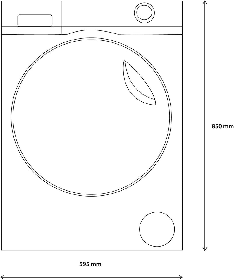 Haier Freestanding Washer Dryer, 10kg/6kg Load, 1400RPM, Graphite