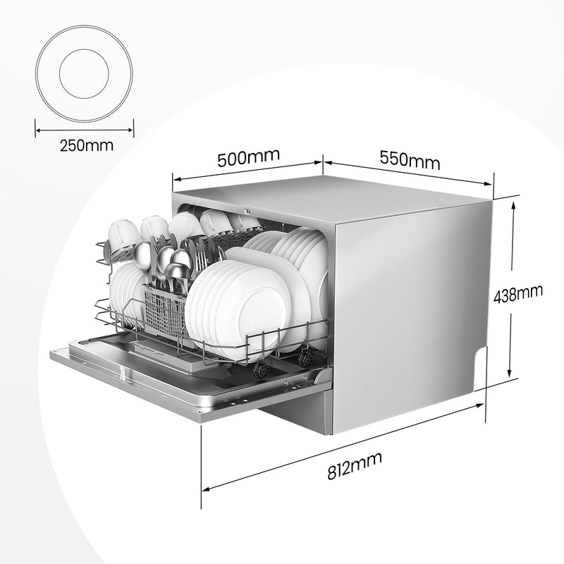 COMFEE' 14 Place Dishwasher, Whisper Quiet 44dB, Stainless Steel