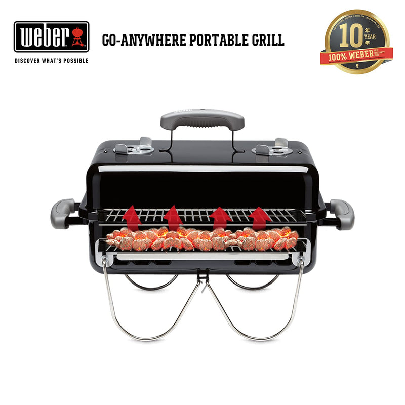 Weber Go-Anywhere BBQ Grill - Portable Camping BBQ