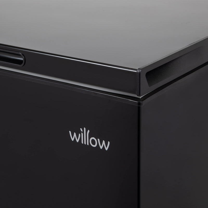 Willow W142CFB 141L Chest Freezer: Removable Basket, Black