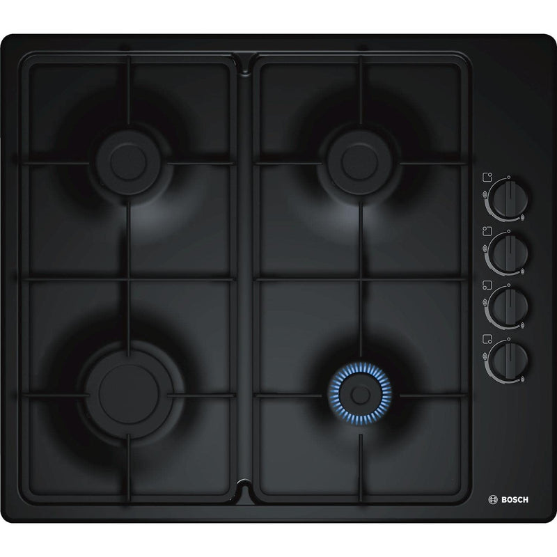 Bosch PBP6B6B60 Gas Hob, 60cm, Black, Serie 2, Built-in