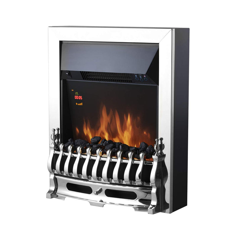 Warmlite Whitby LED Electric Fire: Remote, 2000W, Brass Effect