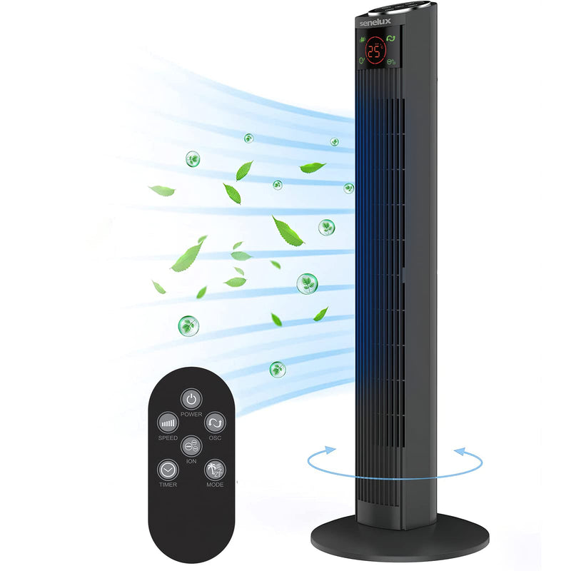 Senelux 36" Tower Fan - Remote Control, Quiet Cooling