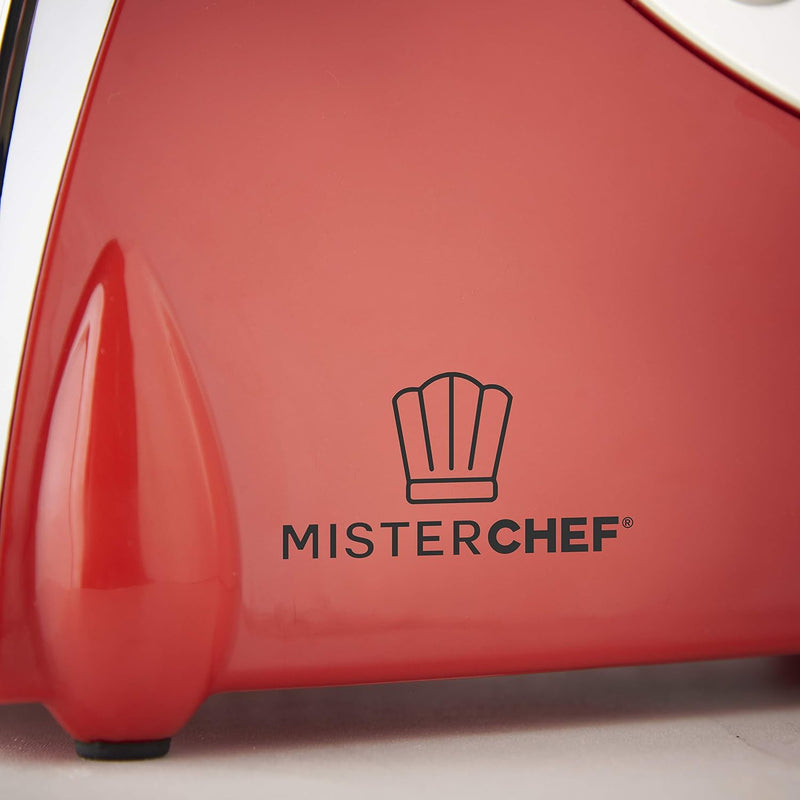 MisterChef 1600W Electric Meat Grinder: Stainless Steel, Red