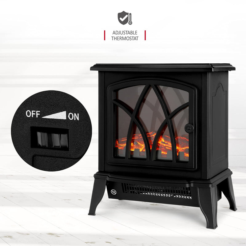 NETTA 2000W Electric Fireplace Stove: Flame Effect, 2 Heat Settings