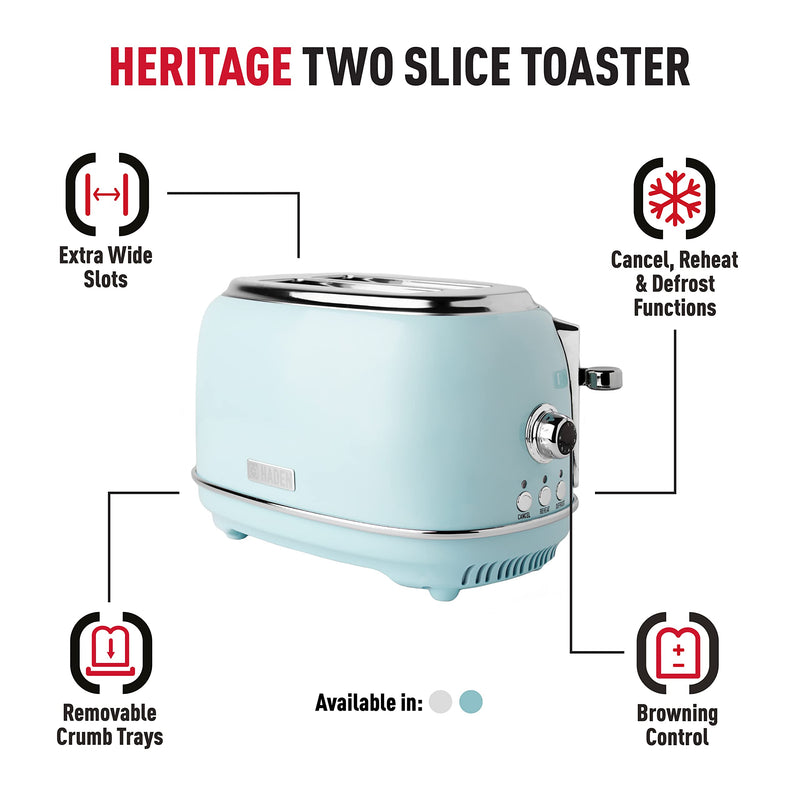 Haden Heritage 4-Slice Toaster, Adjustable Browning, Reheat, Defrost