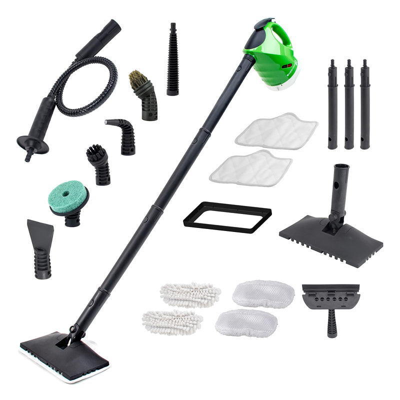 H2O X5 Steam Mop & Handheld Cleaner, Multifunctional System, Green