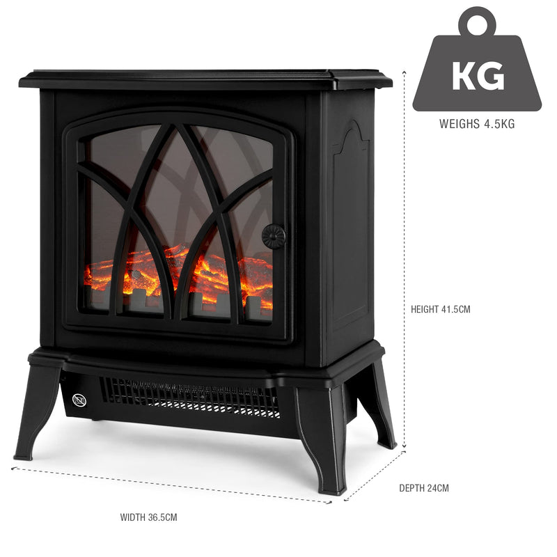 NETTA 2000W Electric Fireplace Stove: Flame Effect, 2 Heat Settings