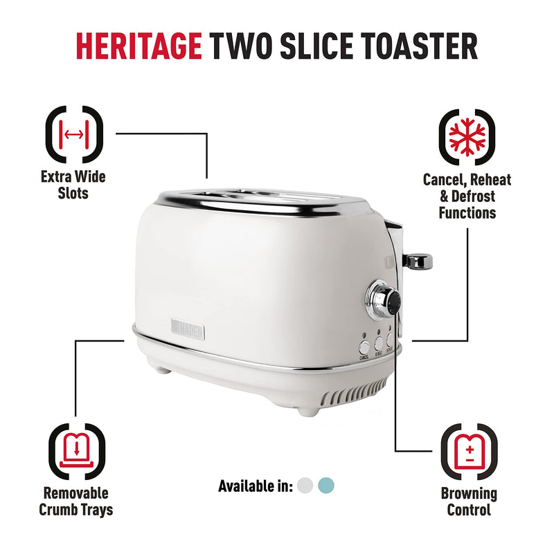 Haden Heritage 4-Slice Toaster, Adjustable Browning, Reheat, Defrost