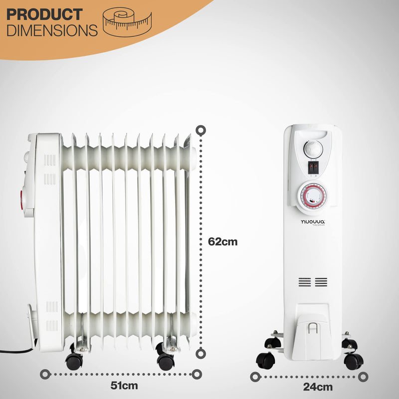 Nuovva 11 Fin 2500W Radiator: Free Standing Electric Heater