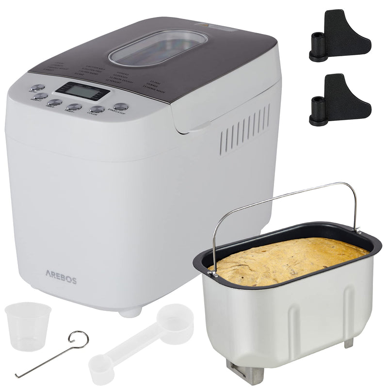 Arebos Bread Maker: 15 Programs, LCD Display, 850W