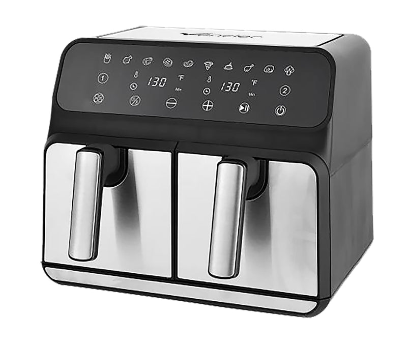 Vencier Double XL Air Fryer: 8L Capacity, 8 Preset Menus, Easy Clean