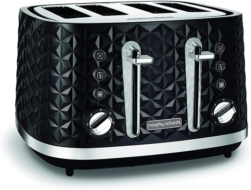 Morphy Richards Vector 4 Slice Toaster, Geometric Design, White