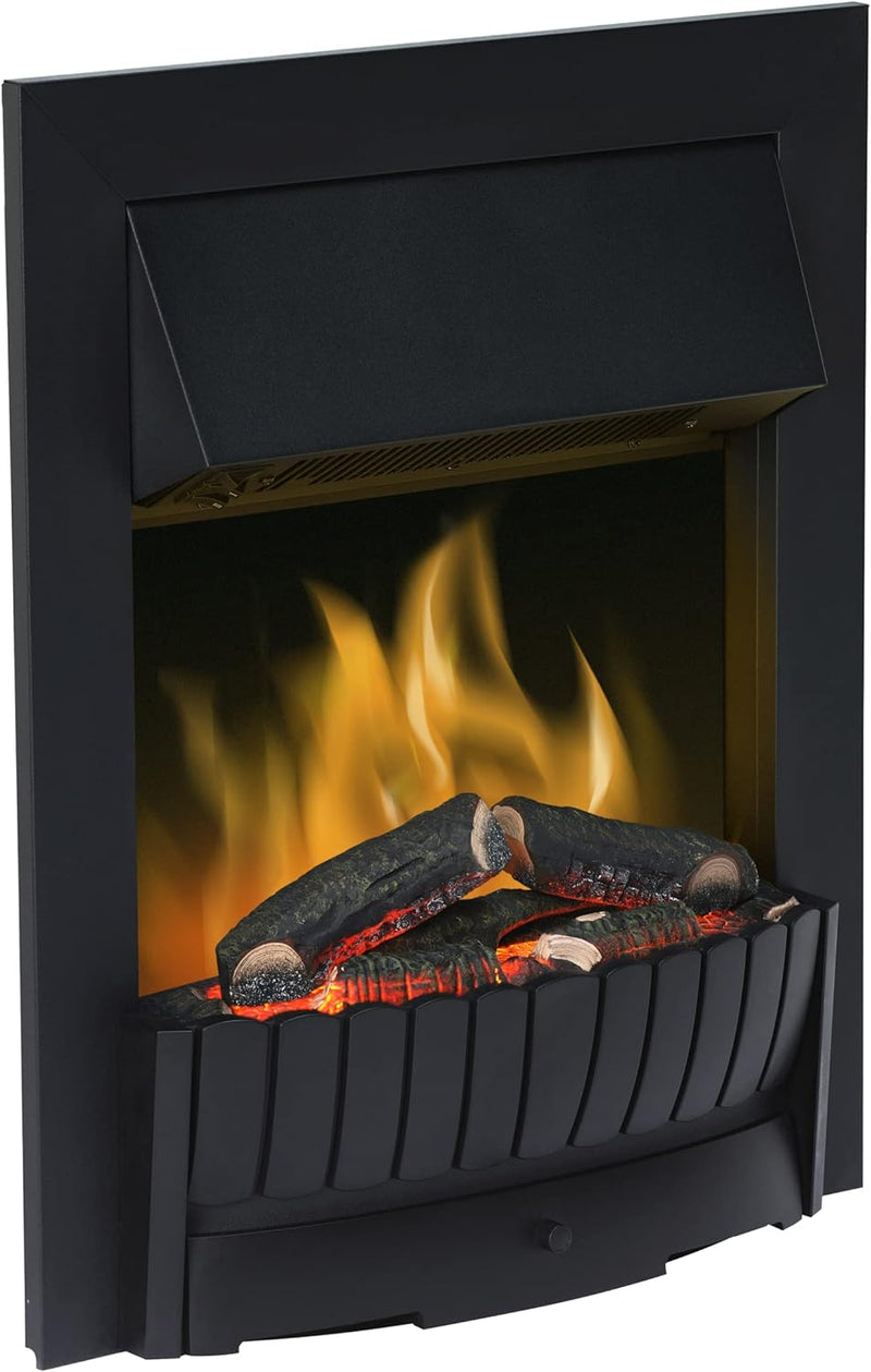 Dimplex Clement Optiflame Electric Fire, Matt Black, 2kW Heater