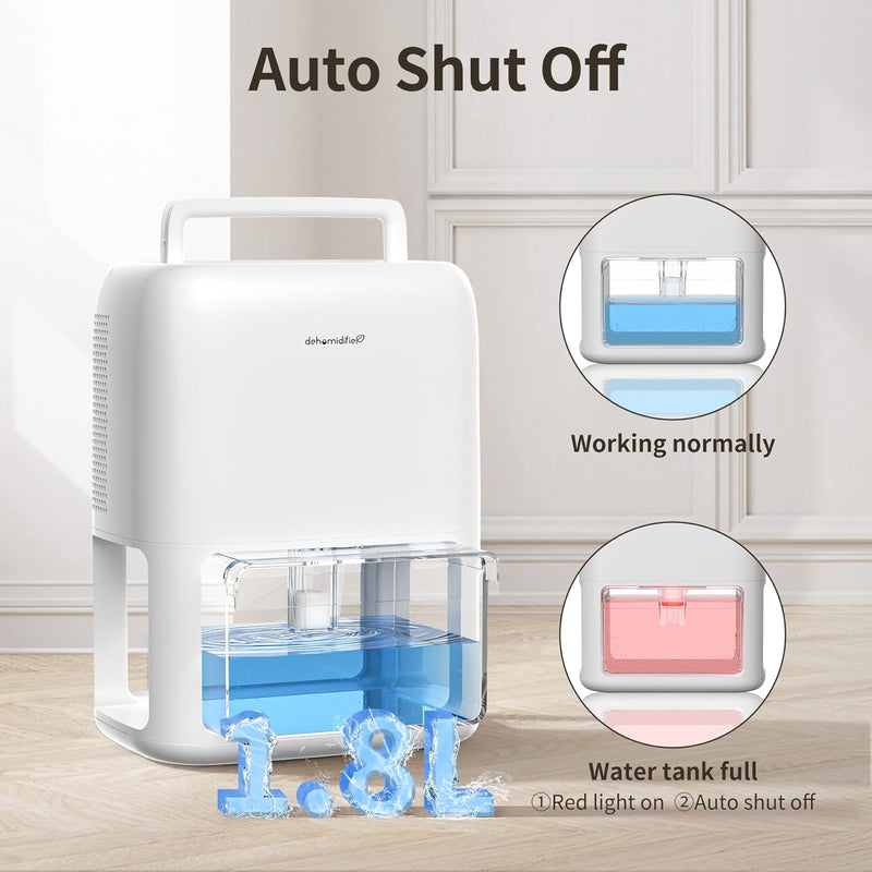 OMISOON 1800ml Dehumidifier: Quiet, Portable, Timer, Auto Shut Off