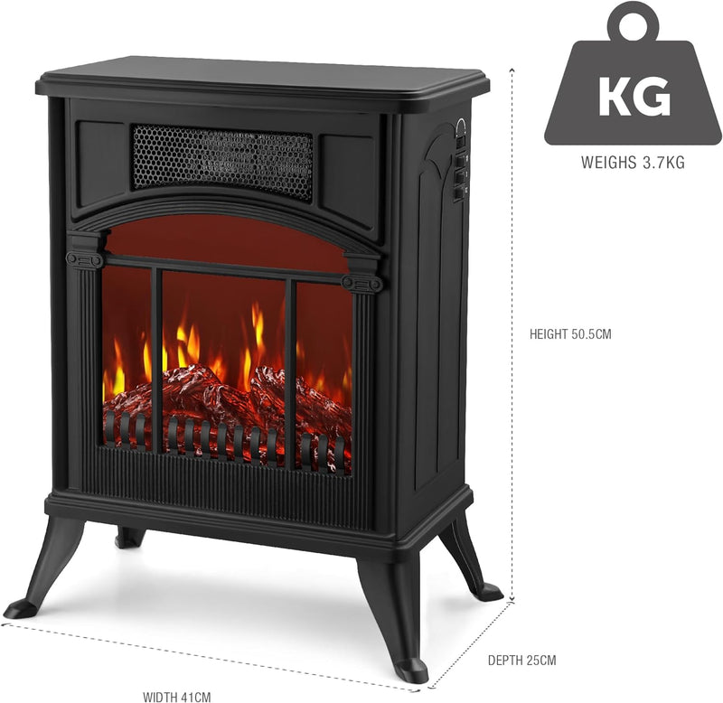 NETTA Electric Fireplace Stove: Fire Flame Effect, Portable - 1900W