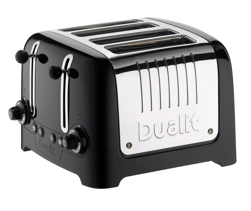 Dualit 2 Slice Lite Toaster, Polished with Black Trim, Bagel & Defrost