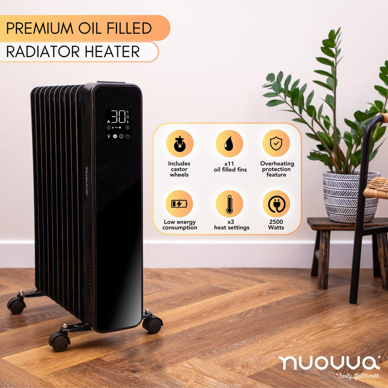 Nuovva 11 Fin 2500W Radiator: Free Standing Electric Heater