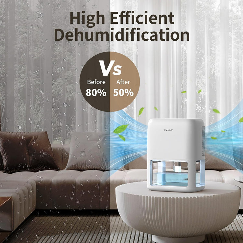 OMISOON 1800ml Dehumidifier: Quiet, Portable, Timer, Auto Shut Off