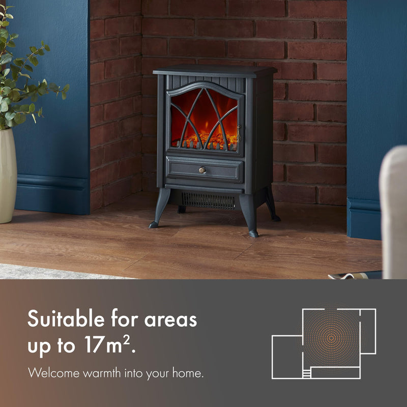 VonHaus Electric Stove Heater: 1850W, Indoor Log Effect, Portable