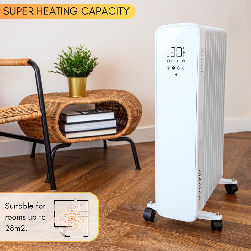 Nuovva 11 Fin 2500W Radiator: Free Standing Electric Heater