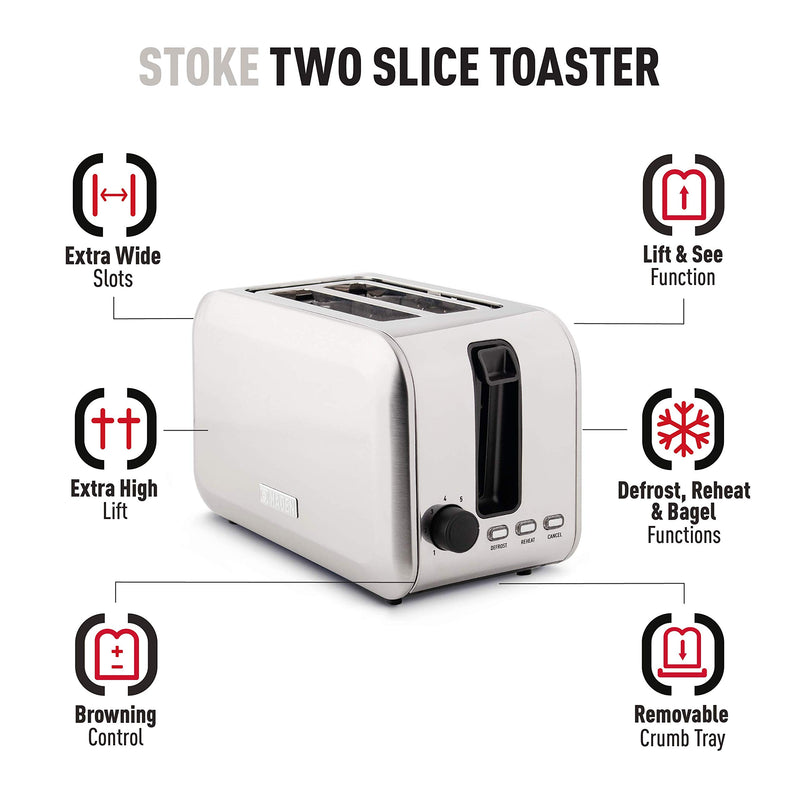 Haden Heritage 4-Slice Toaster, Adjustable Browning, Reheat, Defrost