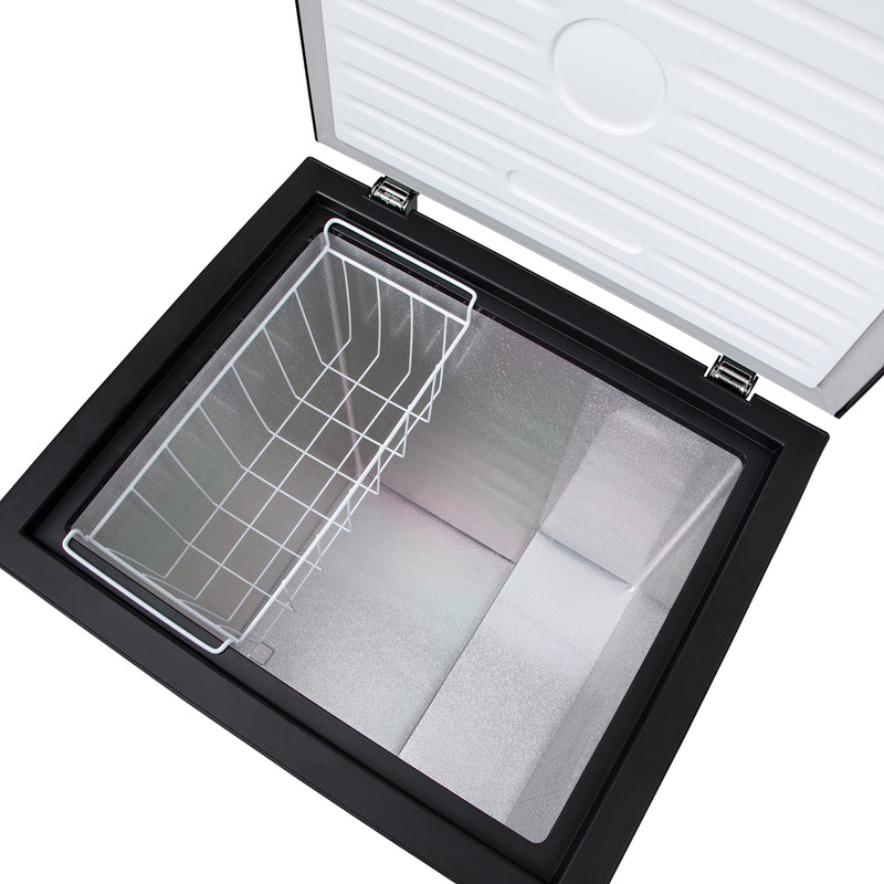 Willow W142CFB 141L Chest Freezer: Removable Basket, Black