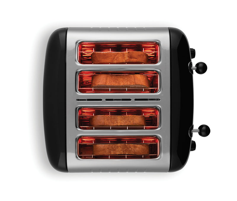 Dualit 2 Slice Lite Toaster, Polished with Black Trim, Bagel & Defrost