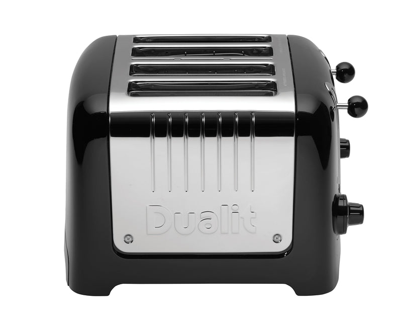 Dualit 2 Slice Lite Toaster, Polished with Black Trim, Bagel & Defrost