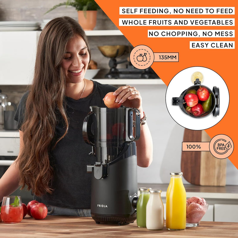 Powerful Self-Feeding Masticating Slow Juicer, 135mm Chute, 300W