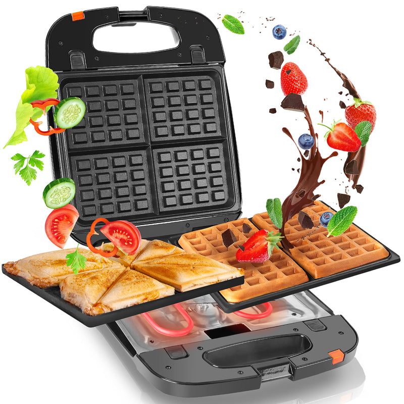 Duronic SWM60 Snack Maker - Waffle Iron, Panini Press