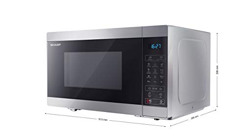 SHARP 28L Digital Microwave - 900W Grill, 11 Power Levels, Silver