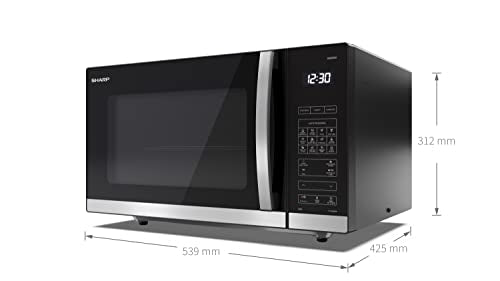 Sharp Compact 20L 800W Digital Microwave with 1050W Grill - Black