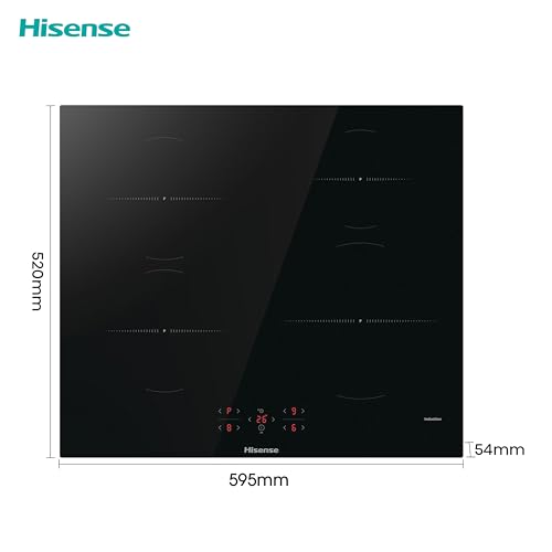 Hisense HI6401BSC Built-in Induction Hob, Black, 7200W