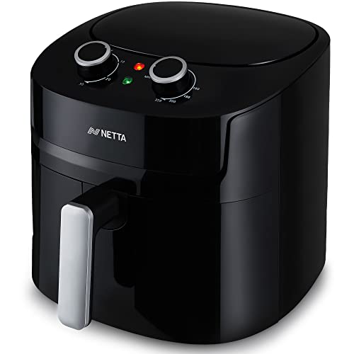 NETTA 8L Dual Basket Air Fryer Digital Smart Programmes, XL Size Black