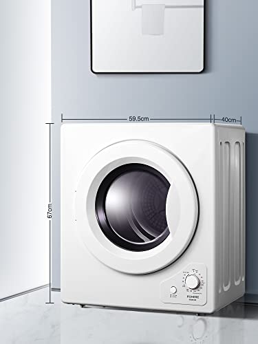 FOHERE 4KG 1200W Vented Tumble Dryer with Sensor Dry, White