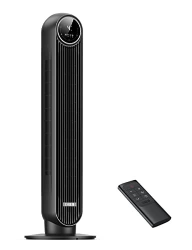 Dreo Silent Tower Fan, Remote Control, 90°Oscillation, 4 Speeds, Black