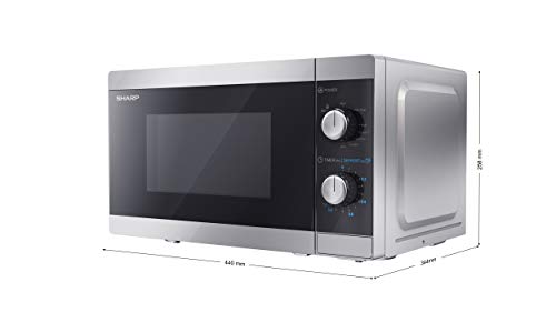 SHARP 28L Digital Microwave - 900W Grill, 11 Power Levels, Silver