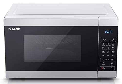 SHARP 28L Digital Microwave - 900W Grill, 11 Power Levels, Silver