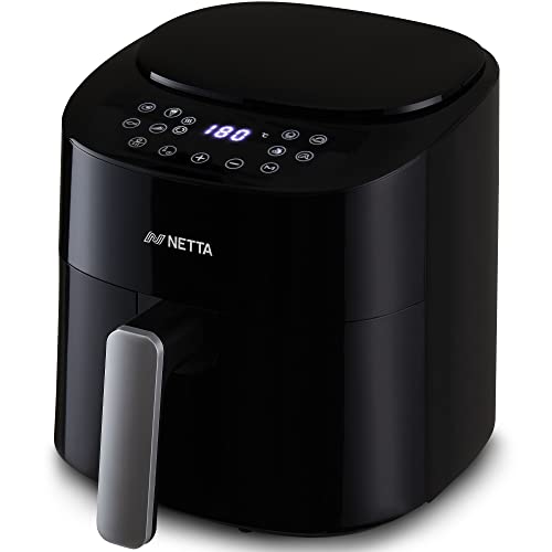 NETTA 8L Dual Basket Air Fryer Digital Smart Programmes, XL Size Black