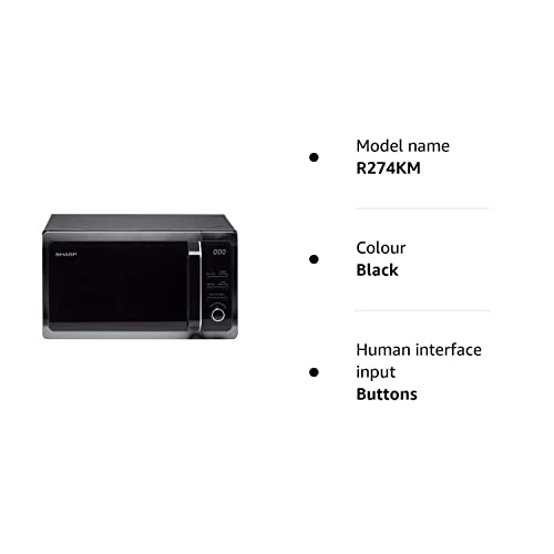 Sharp R274KM Digital Microwave: 20L Capacity, 800W, Black