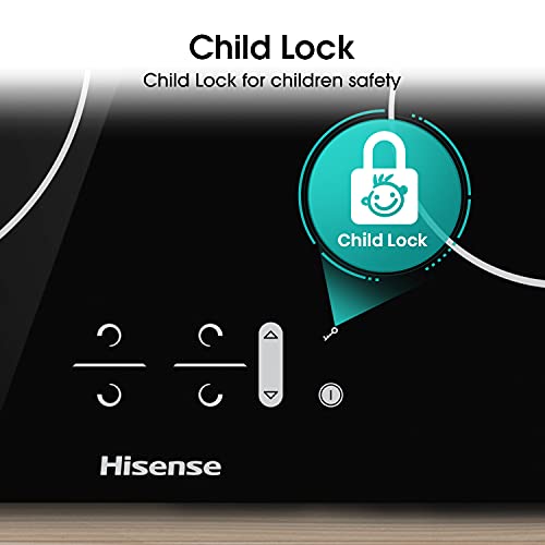 Hisense HI6401BSC Built-in Induction Hob, Black, 7200W