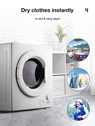 FOHERE 4KG 1200W Vented Tumble Dryer with Sensor Dry, White