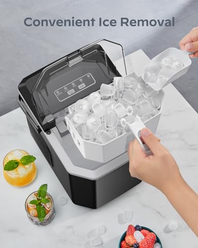 Silonn Countertop Ice Maker - 9 Cubes in 6 Mins, 12KG/24Hrs