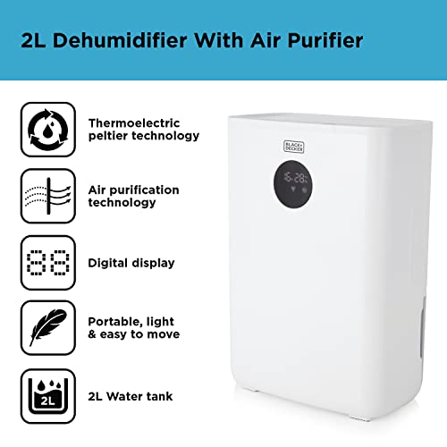 BLACK+DECKER 20L Dehumidifier | 4-in-1 | LED Display | White