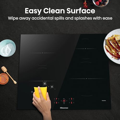 Hisense HI6401BSC Built-in Induction Hob, Black, 7200W